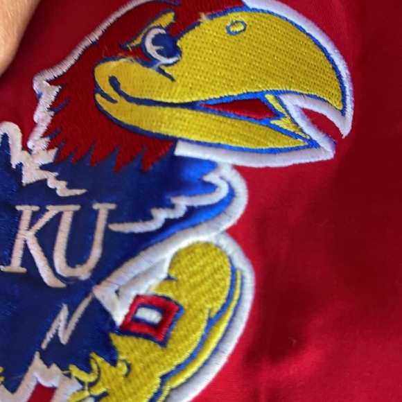 Jayhawks , University of Kansas. Pull-over ,Wind breaker.  XXL.Big Logo .Vintage - Picture 3 of 13